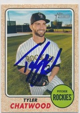 Tyler Chatwood Colorado Rockies Autographed 2017 Topps Heritage Card #164