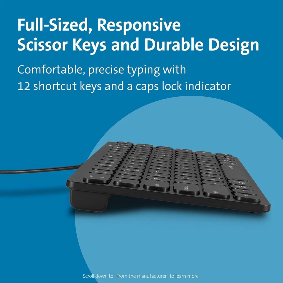 Kensington Compact USB-C Keyboard for iPad, Mac OS, Windows, Chromebooks - BLACK - Image 3 of 4