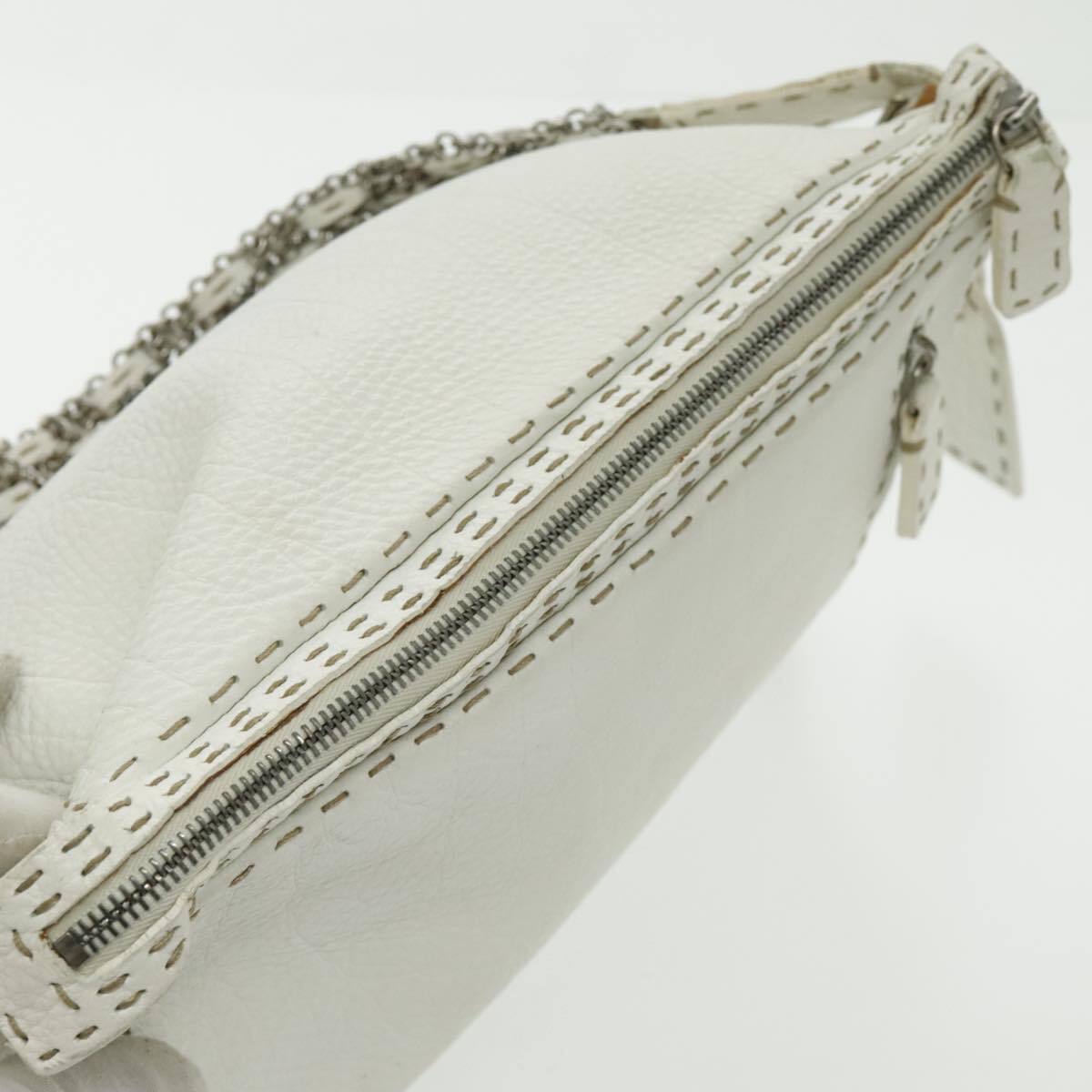 FENDI Shoulder Bag Leather White Silver Auth 96639 | eBay FENDI Shoulder Bag Leather White Silver Auth 96639 | eBay