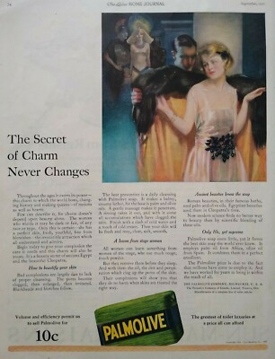 1921 Palmolive Soap Milwaukee Wisconsin 1920's Elegant Woman Art Vtg Print Ad