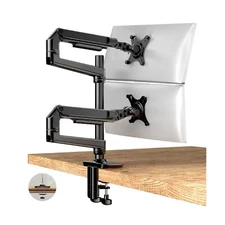 Dual Monitor Mount, Holds Screens up to 40 Inches and 25 lbs, Fully Adjustabl...