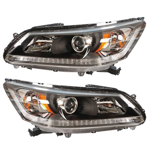 For 2013 2014 2015 Honda Accord Pair Of Projector Halogen Headlights W/O LED DRL - Foto 3