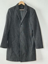 Banana Republic Black Topcoat Warm Wool Blend Size Large Tall Classic