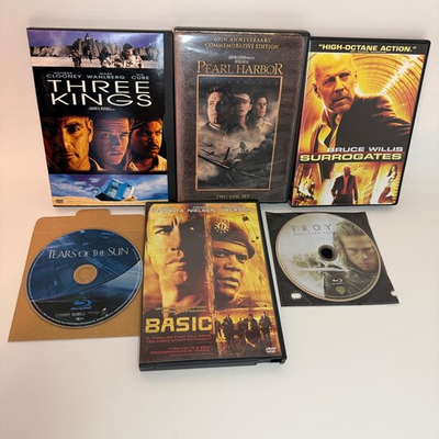 #ad Troy Directors Cut Basic Pearl Harbor Three Kings War Military 6 Movie Bundle $12.99