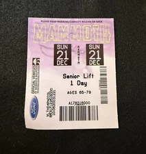 MAMMOTH MOUNTAIN 12/21/2003 Ski Lift Ticket CALIFORNIA Resort Travel Souvenir