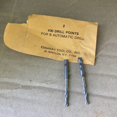 2 #30 Essanay Push Drill Bit Point 1/8'' Fits Bell Stanley Craftsman Handyman-ST