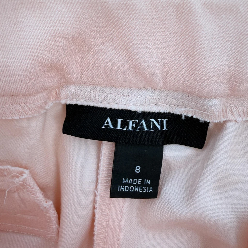 Pantalones Alfani para mujer 8 rubor rosa pierna delgada tobillo control abdomen elástico tirar Foto 3 de 4