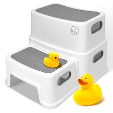 Step Stool for Bathroom Sink, 2 Step Stool for Toilet Potty Training, Non-Sli...