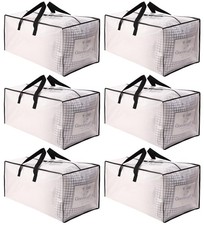 SWEET DOLPHIN 6 Pack Extra Large Moving Bags with Strong Zippers  Carrying H...