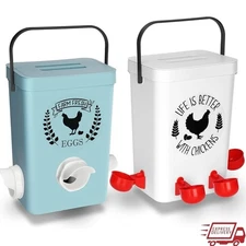 Chicken Feeder Waterer Set No Waste Durable Poultry Accessories 10 Chickens New