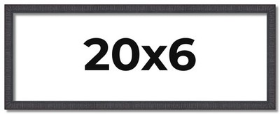 20x6 Frame Brown Picture Frame Complete Modern Photo Frame UV Acrylic, Acid Free
