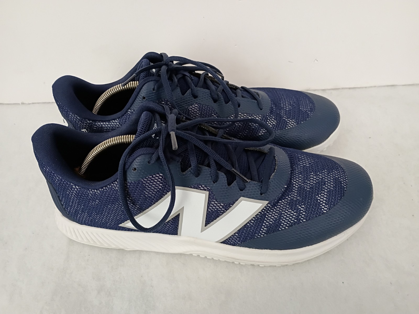 New Balance Mens 14 FuelCell 4040v7 Navy Blue White Baseball Turf Trainer Shoes thumbnail 3