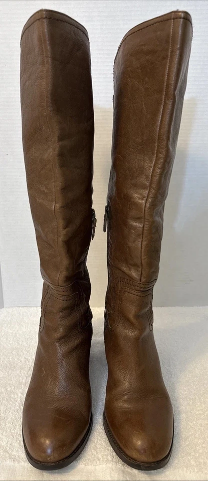 Franco Sarto Women’s Tempest Brown Leather Tall Boots Size 10M - Image 2 of 4
