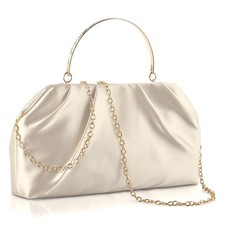 Clutch Purse for Women Elegant Pleated Evening Bag Satin Clutch Dressy Crossb...