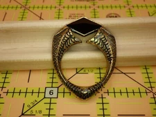 "Slytherin-Style" Snake Brooch Pin Button Dragon V-Ring Scarf Clip Gold Tone