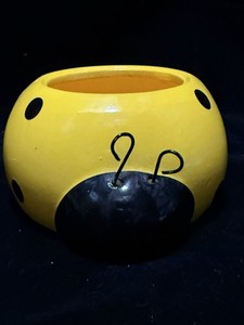 Vintage Yellow Ladybug Dish Scrubber Holder