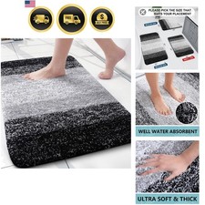 Microfiber Bathroom Rugs, Shaggy Soft and Absorbent Bath Rug, Non-Slip, Thick...