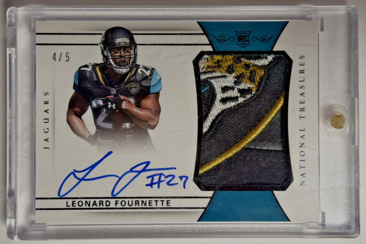 2017 National Treasures Leonard Fournette Rookie Patch Auto #189 Black 4/5