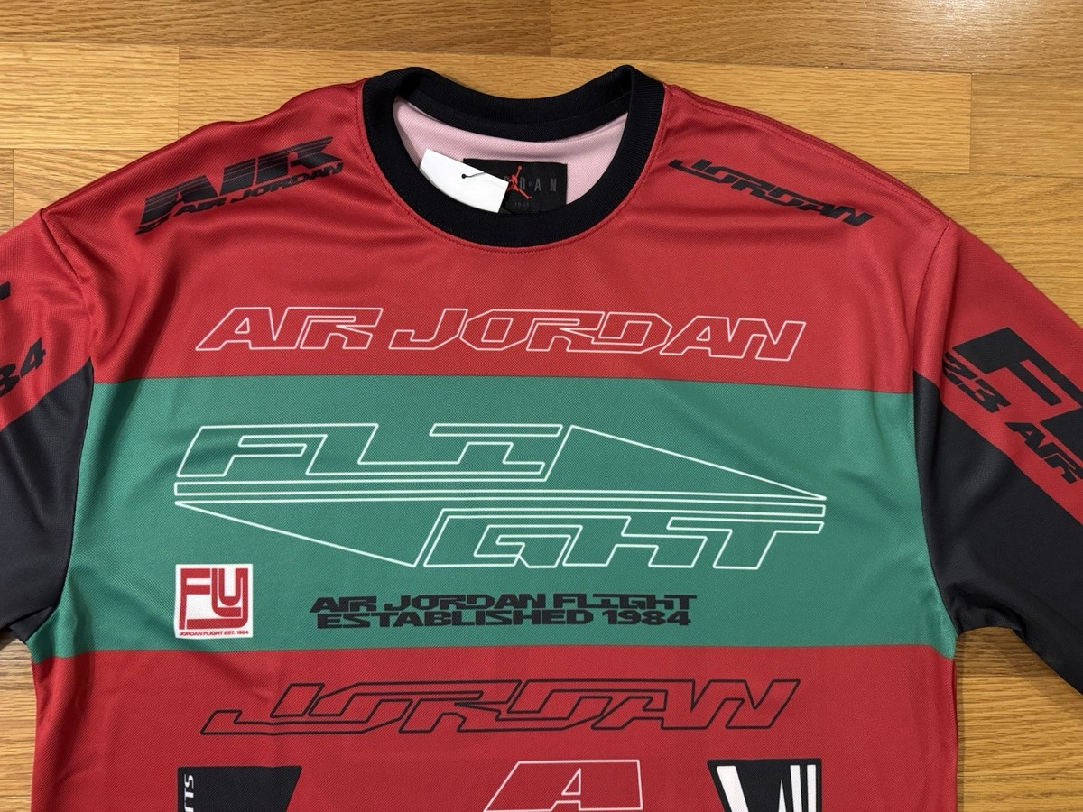 New M Nike Air Jordan Racing Motocross Dri-Fit Long Sleeve Shirt
