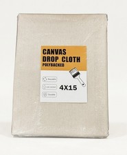 Heavy Duty Canvas Drop Cloth - 4 X 15 Ft - Poly backed - Free Shipping