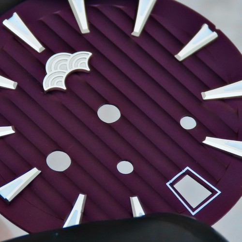 Dial Maker -Plated Purple Geneva stripes Dial For Seiko Mod - Picture 7 of 13