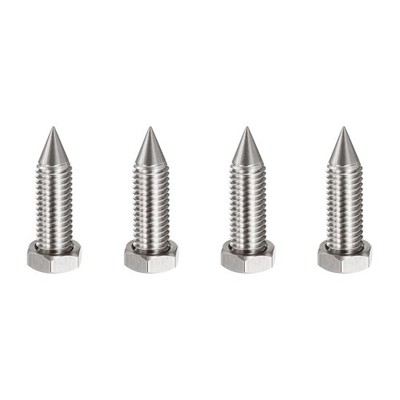 4pcs 316L Stainless Steel Speaker Spike M10x40mm Anti-Vibration Feet Silver