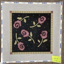 Handpainted Needlepoint Canvas  Art Deco Flowers   Must Read Description 