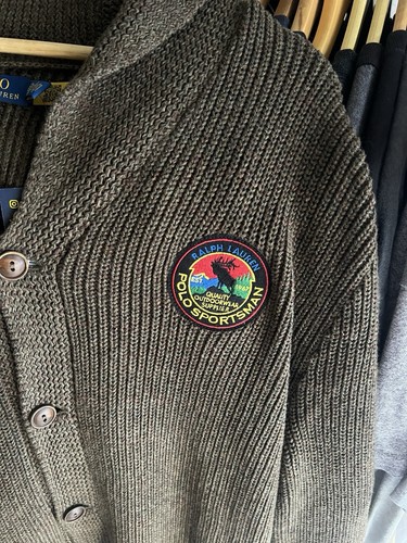 Polo Ralph Lauren Country Brown Knit Cardigan XL - Picture 2 of 6