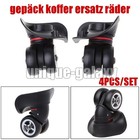 4 Stk. Gepäck Koffer Ersatz Wheel Rad Schwenkbar Rollen Reisekoffer Schwenkräder