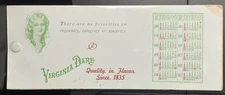 Virginia Dare Beverages Advertisement Ink Blotter & Calendar 1942