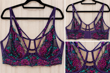 Torrid Purple Floral Embroidered Underwire La...