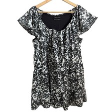Urban Outfitters Floral Tiered Flutter Sleeve Dress White M Boho Cottagecore