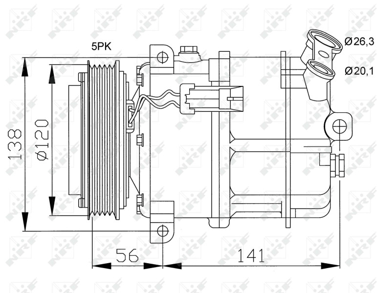NRF 32117 Compressor, air conditioning for CADILLAC,OPEL,SAAB,VAUXHALL