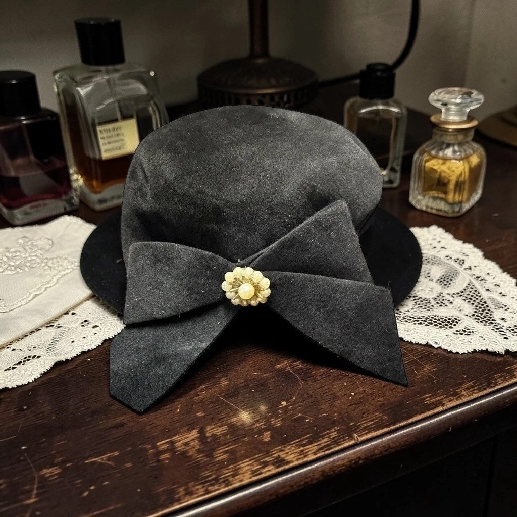 Pillbox Black Original Vintage Hats for Women for sale | eBay display picture 1