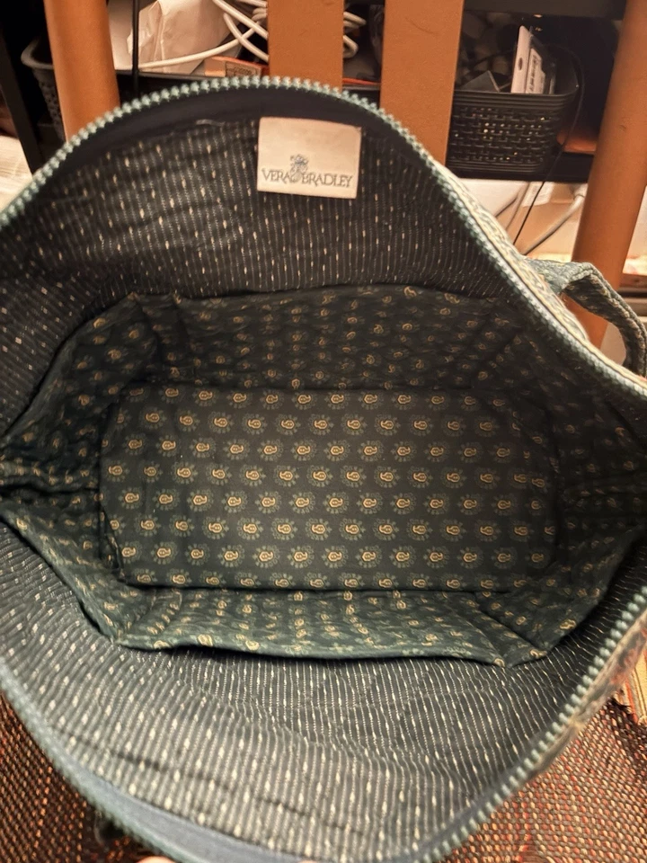 Vintage Vera Bradley Tote Retired Classic Green Pattern - Image 3 of 4