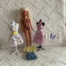 Mattel Barbie Tropical Splash Beach Doll 1994 Swim Suit Jewelry Extra Outfits