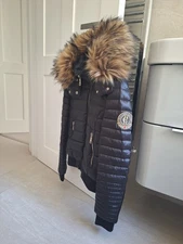 Holland Cooper XS Ladies Bomber Puffer, Jacket Excellent Condition BLACK