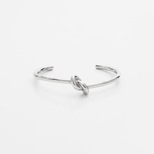 Authentic CELINE Knot Bangle bracelet Silver  WS22928