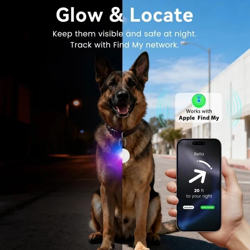 2-In- GPS Tracker Dog Light | Smart Tracking Pet LED Light for Ios Only | IP68 W - Image 2 of 4