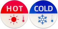 Hot Cold Water Sign Self-Adhesive Cold Hot Stickers, 1.42 Inch Acrylic Label Chi