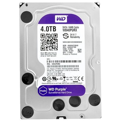 Western Digital Purple 4TB WD40PURX 64MB SATA III 5400Rpm 3,5'' Zoll