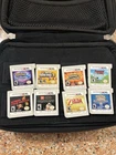 8 3DS Cartridge Games with Headphones and DS/Game Holding Case Working