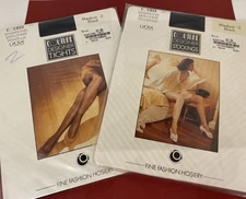 Vintage ⌘ Couture Designer Stockings ⌘ Satin Sheer Pantyhose - Black : Medium