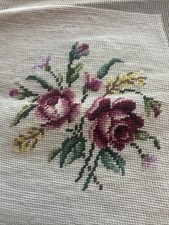 Vintage Floral Needlepoint Canvas Unframed