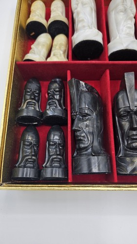 Vintage 1957 Peter Ganine Skulptur Gothic Schachspiel Turnier mit Box Papier - Bild 3 von 20