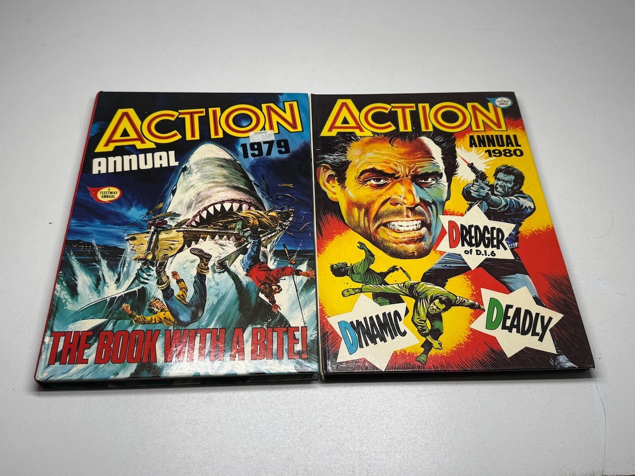 Action Annual 1979 & 1980 Fleetway VGC Unclipped The Book With Bite