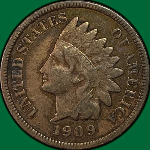 1909 Indian Head Cent Very Good VG Coin #38247
