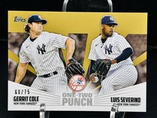 2023 TOPPS SERIES 1 - ONE-TWO PUNCH GERRIT COLE, LUIS SEVERINO #12P-8 Gold /75