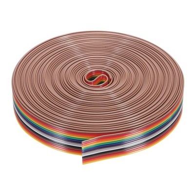 30FT 14 Pin IDC Rainbow Flat Ribbon Cable 1.27mm Pitch Breadboard Jumper