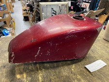 Vtg Old Skool Chopper GAs Tank Harley Honda Motorcycle Metalflake Red Panhead